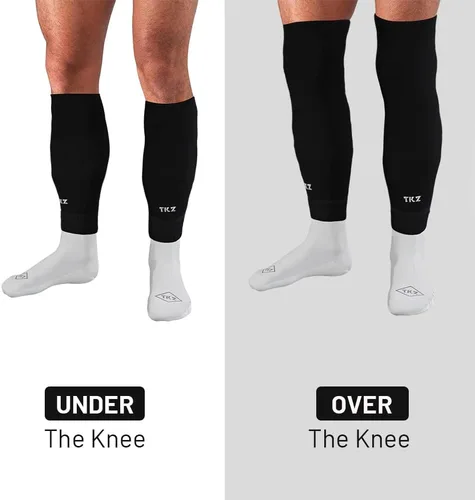 Vista 5 de Tekkerz Manga de pierna de más de 20 variaciones de color compatible con calcetines de agarre para fútbol, fútbol, hockey, rugby