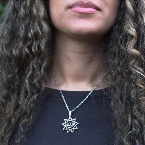 Vista 3 de Collar unisex de nueve puntos Bahaism Bahai Star Chain Baha u llah