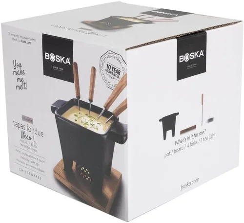 Vista 6 de Boska Juego de fondue de tapas Tealight, ideal para queso o chocolate, apto para microondas, olla caliente de cerámica, fuente de chocolate