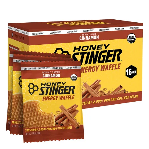 Vista 9 de Honey Stinger Gofle de arce de mantequilla de almendra orgánica, estroopwafel energético para ejercicio, resistencia y rendimiento, nutrición