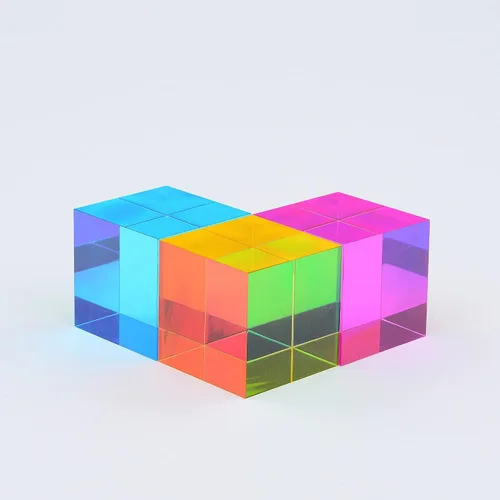 Vista 5 de CMY Cubes The Y Cube (1.969 in) - Cubo de tono amarillo - Cubo de color óptico - Pulido con diamante - enseña la mezcla de colores sustractiva