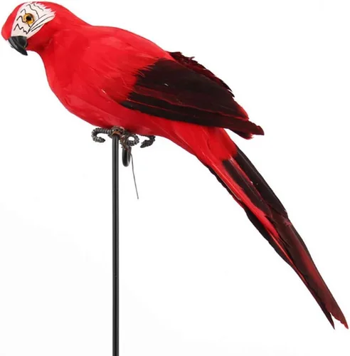 Vista 15 de LWINGFLYER Loro Artificial Verde de Tamaño Real con Plumas de Espuma, Pájaros Guacamayo para Decoración de Disfraces, Ornamento de Hombro