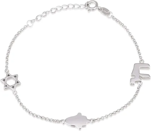 Vista 4 de Pulsera de la estrella de David – Pulsera de oración judía, hecha en Israel, regalo de Tierra Santa 1 dije