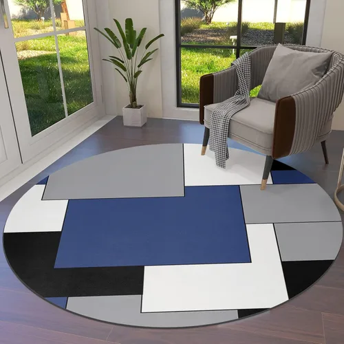 Vista 15 de Alfombra abstracta rosa y gris de San Valentín de 2 x 3 pies, alfombra estética geométrica moderna, antideslizante, rectangular, lavable