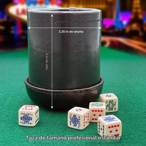 Vista 5 de CHH SS-CQG-7815 - Taza de cuero de lujo con 5 dados de póquer