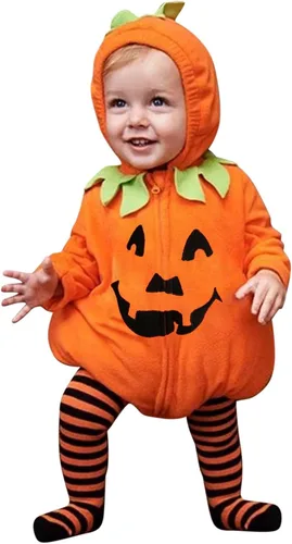 Vista 14 de Disfraz de calabaza para bebé, unisex para niños pequeños