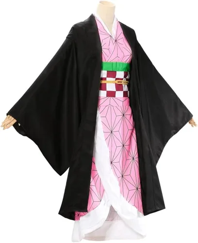 Vista 2 de Conjunto de disfraz de anime para cosplay con capa y kimono