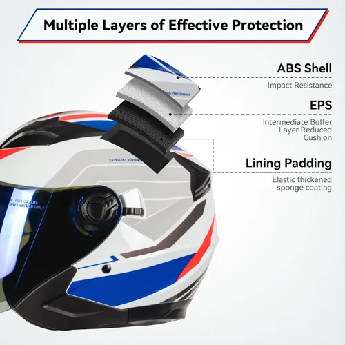 Vista 5 de Casco de motocicleta de cara abierta 3/4 para adultos, hombres y mujeres, aprobado por DOT, casco de carreras de bicicleta de calle, casco
