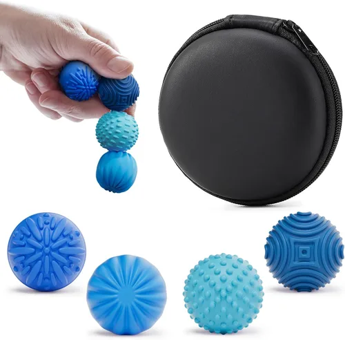 Vista 8 de luckdoor Bolas Magnéticas de Silicona Fidget para Adultos y Adolescentes, 4PCS Juguetes Sensoriales para Aliviar el Estrés para Autismo TDAH