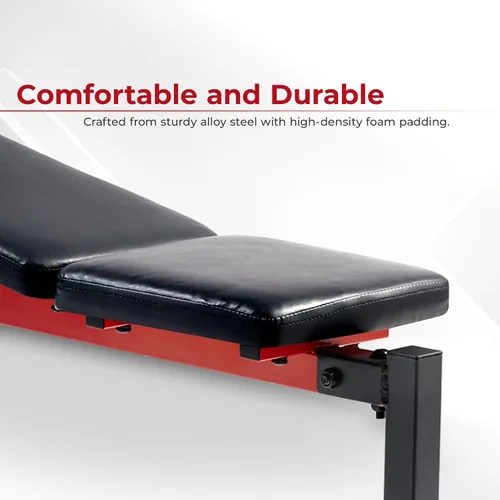 Vista 4 de Sunny Health & Fitness Weight Bench & Squat Rack for Strength Training