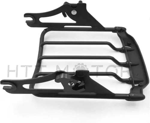 Vista 2 de HTT Group Rack negro de dos pisos para equipaje, para Harley Davidson Touring 2009-2016 Street Glide FLHX Road King FLHR Electra Glide FLHT Road