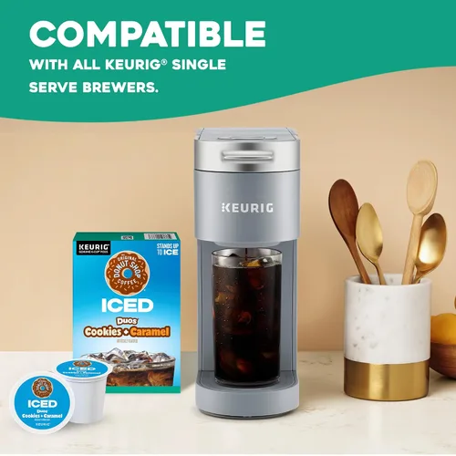 Vista 9 de The Original Donut Shop ICED Duos Cookies + Caramel Coffee, Keurig Cápsulas K-Cup de una sola porción, 60 unidades (6 paquetes de 10)