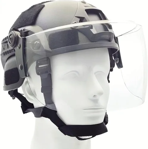 Vista 9 de Casco táctico ACH Airsoft con visera transparente de cara completa, protector protector MICH 2000 modo para paintball al aire libre CS Wargame