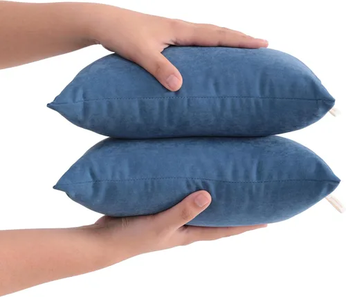 Vista 13 de FLXXIE Tiny Pillows, microfibra alternativa de plumón 11 x 7 pulgadas, gris Gris Oscuro