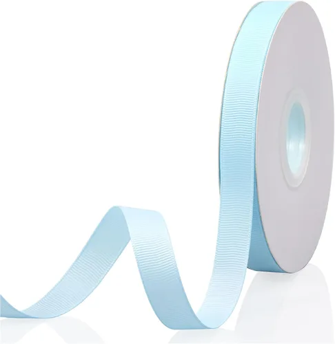 Vista 78 de Cinta de grogrén de doble cara de color liso azul bebé de 1-1/2 pulgadas x 50 yardas para envolver regalos, bodas, fiestas, manualidades, lazos