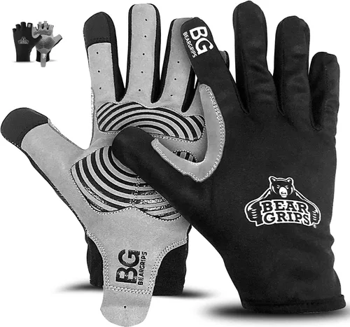 Vista 8 de Bear Grips Guantes de levantamiento de pesas para hombres y mujeres Guantes de levantamiento de medio dedo Guantes de entrenamiento de dedo dedo