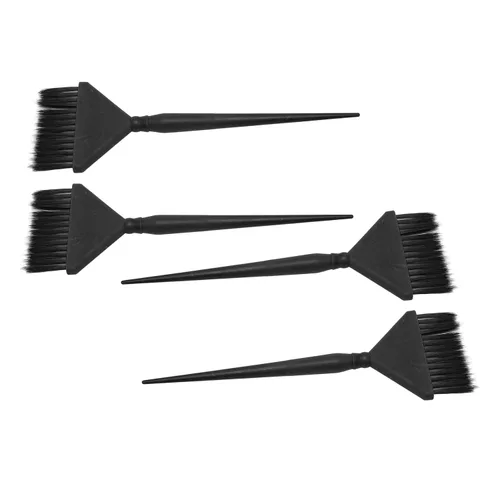 Vista 5 de Cepillo de tinte para el cabello, rígido 4 piezas reutilizable para tinte de cabello, cepillo de color incluso para colorear ABS Nylon para salón