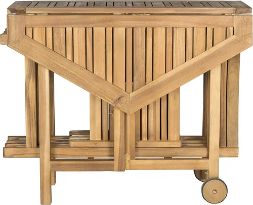 Vista 6 de SAFAVIEH Kerman - Juego de comedor plegable de 5 piezas de madera de acacia lavada blanca con mesa plegable y 4 sillas de director (PAT7000A)