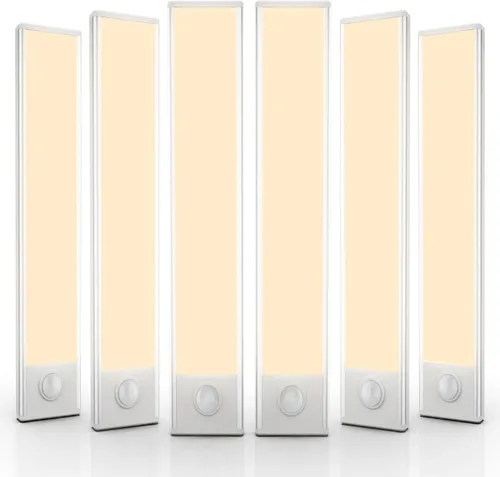 Vista 12 de Paquete de 6 luces inalámbricas para debajo del gabinete, 32 luces LED recargables con sensor de movimiento para interiores, luces magnéticas