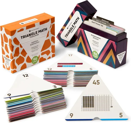 Vista 9 de Tarjetas flash triangulares de matemáticas galardonadas – 376 datos de multiplicación y división (0–12) – Aprendizaje basado en maestría, codificado