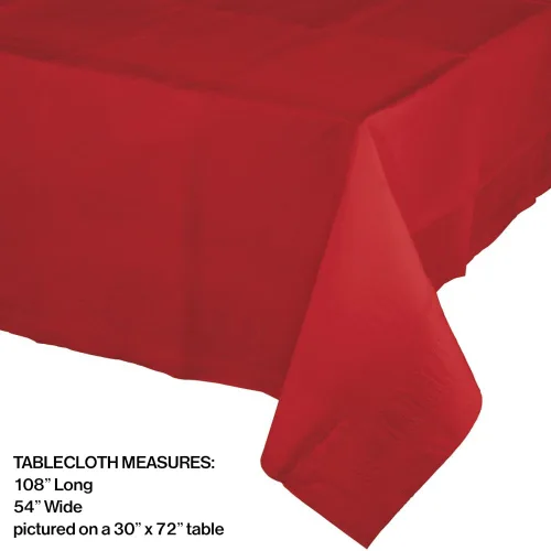 Vista 2 de Creative Converting 711031 - Mantel polilizado, color rojo clásico