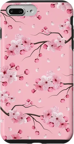 Vista 12 de Japanese Cherry Blossom Floral Flower Pattern Pastel Pink Case for iPhone 17
