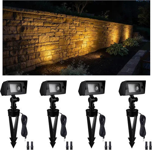 Vista 37 de Gardenreet Luz de Inundación de Latón Sólido - Iluminación de Lavado de Pared LED de Bajo Voltaje para Paisaje 12V, Impermeable IP65 para Exterior