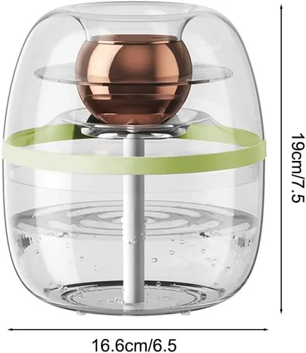 Vista 4 de Humidificador, humidificador de escritorio silencioso de niebla fría USB de 3 litros con luz nocturna y boquilla doble giratoria de 360° de 20 horas