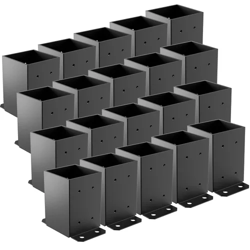 Vista 9 de SPACEEUP Base de Poste 4x4 2 Piezas, Tamaño Interior 3.6"x3.6" Base de Poste para Terraza, Anclaje de Poste Resistente con Recubrimiento en Polvo