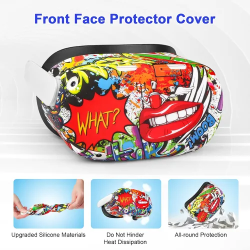 Vista 2 de Accessories for Oculus Quest 2, YIZEIJOB VR Protective Silicone Cover Skin Set Compatible with Meta Quest 2 - Street Graffiti