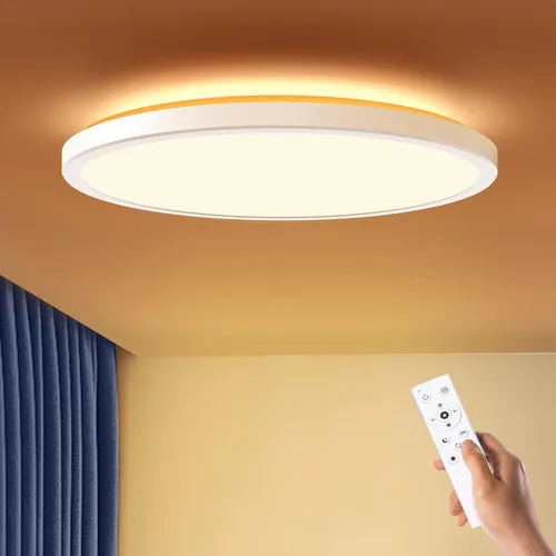 Vista 13 de BLNAN Lámpara de techo LED regulable con control remoto, 12 pulgadas, 3000 K-6500 K, color de luz ajustable, moderna lámpara de techo ultrafina