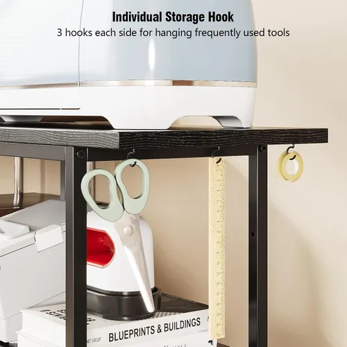 Vista 6 de VENNQD Organizador y soporte de almacenamiento compatible con máquinas Cricut, carrito de almacenamiento rodante/estante con 24 soportes de rollo
