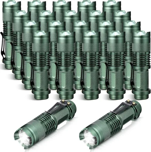 Vista 13 de Fumete 20 Piezas Linterna LED Mini 3 Modos Antorcha Táctica Pequeña Resistente al Agua Linterna de Bolsillo con Enfoque Ajustable Linterna Tipo