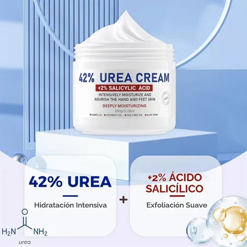 Vista 2 de OUKEYA Crema de urea 42% para secar la piel áspera 5.29 oz, con lima de pie