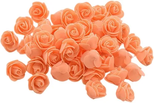 Vista 8 de Mini rosas artificiales, 100 unidades de 1.4 in, cabeza de rosa de espuma roja para manualidades, accesorios para manualidades, hogar, fiesta Azul