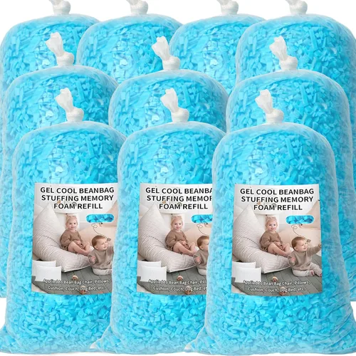 Vista 13 de Relleno de puf, relleno de espuma viscoelástica triturada de 5 libras, relleno de almohada suave para sofá, cojín, animales de peluche, cama