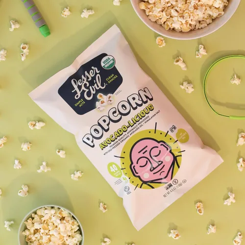 Vista 8 de LesserEvil Palomitas de maíz orgánicas "Avocado-licious", exclusivo de Amazon, calidad premium, mínimamente procesado, sin aceite vegetal, 4.6