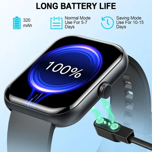 Vista 6 de Reloj inteligente para hombres y mujeres, rastreador de actividad física de 1.91 pulgadas con respuesta/hacer llamadas, IP68 impermeable, más de 110