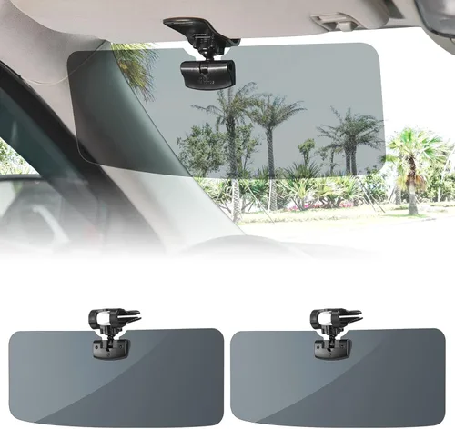 Vista 11 de JOYTUTUS Extensor de visera solar para automóvil, visera solar polarizada antirreflejos universal fácil de instalar, extensión de visera UV400