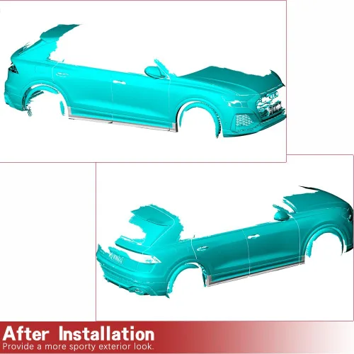 Vista 2 de Extensión de faldas laterales de fibra de carbono para RS Q8 RSQ8 Base Sport Utility 4 puertas 2021-2023 Protect Rocker Panels Body Kit Factory