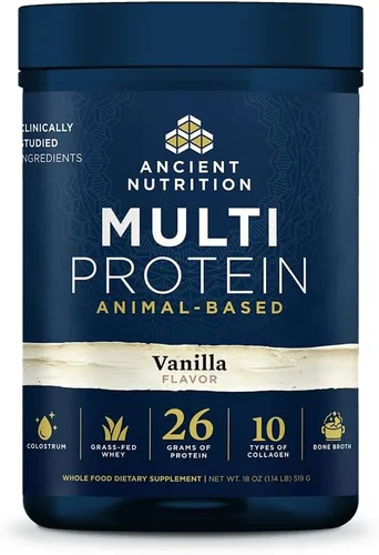 Vista 10 de Ancient Nutrition Polvo a base de animales multiproteínas, 0.86 onzas de proteína, suero alimentado con hierba, caldo de huesos, péptidos