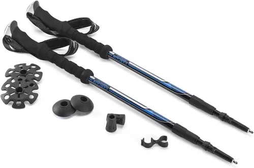 Vista 12 de Cascade Mountain Tech Bastones de senderismo de aluminio ligeros de grado aeronáutico con agarre extendido y kit de punta