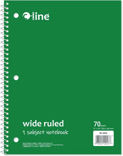 Vista 4 de Cuaderno de 1 materia, rayas anchas, negro, caja de 24 (22041-CT)