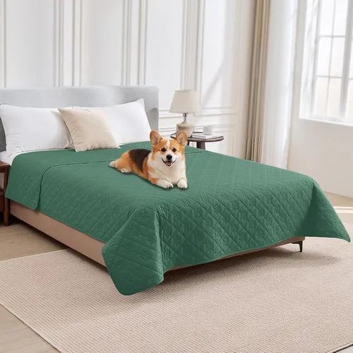 Vista 17 de PAWFINITY Funda de cama impermeable para perros, manta para mascotas lavable para colchón Gris
