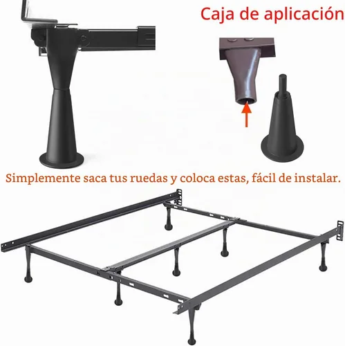 Vista 3 de 6 elevadores de marco de cama de 5 pulgadas, pies de marco de cama de tallo resistentes