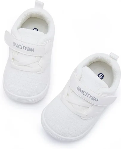 Vista 4 de BMCiTYBM Zapatos para caminar de malla transpirable para bebés, niños y niñas, ligeros, antideslizantes, para primeros pasos, 6, 9, 12, 18, 24 meses