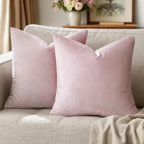 Vista 54 de GIGIZAZA Juego de 2 fundas de almohada doradas de terciopelo de 20 x 20 pulgadas para sofá Almohadas para sofá, tela texturizada suave de 9.88
