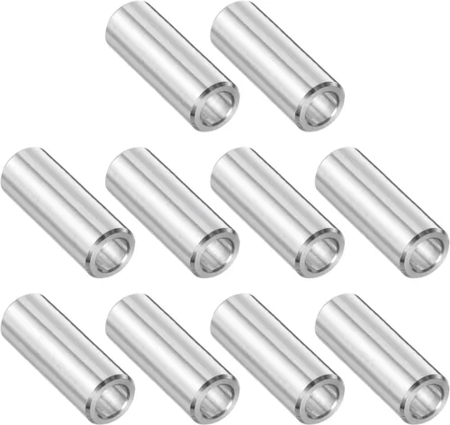 Vista 117 de uxcell 10 piezas de espaciador de acero inoxidable de 3/8" de diámetro interno x 3/4" de diámetro exterior x 1" de longitud, espaciador de rosca