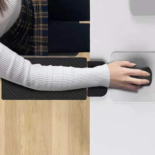 Vista 4 de Reposabrazos para extensor de escritorio, bandeja de extensión de escritorio ergonómica, abrazadera sin perforadores, bandeja plegable para cajones