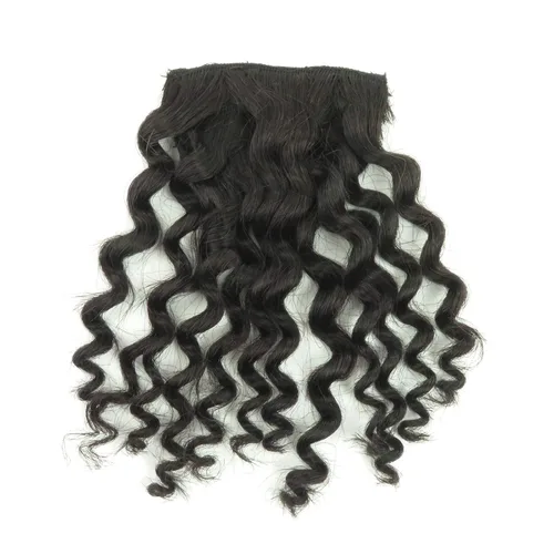 Vista 4 de Extensiones de cabello rizado Jerry de 8 pulgadas, 0.81 oz, Afro esponjoso, clip en la parte superior, 100% cabello humano, piezas de cabello con 1#